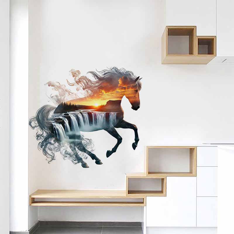 Pvc Panel Background - ملصقات فنية لخيول فخمة في الطبيعة