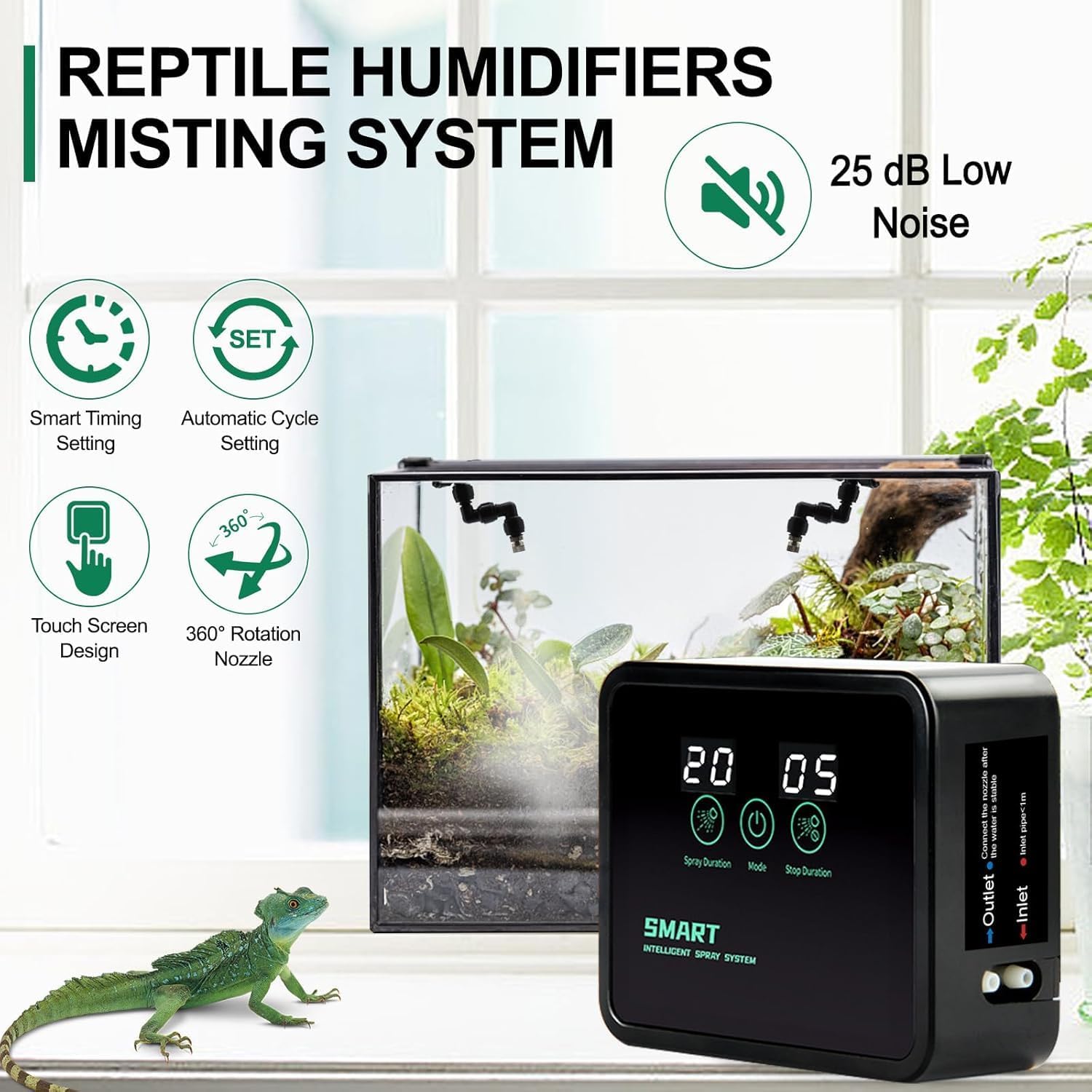 نظام ترطيب ذكي للزواحف، جهاز ر - مراجعة Misting Nozzle Reptile وسعره